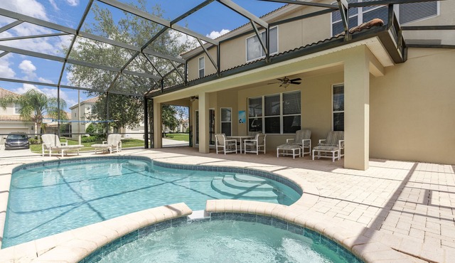 🏰 Magical 6-Bed Family Villa ✨[FREE Heated Pool, Spa & BBQ] 5 Mins to Disney 🎢