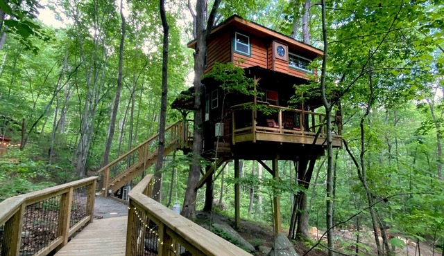 Magical Treehouse ~ Romantic Hot Tub and Sauna