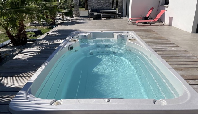 Magnificent contemporary with heated spa 15 min from Bordeaux center.