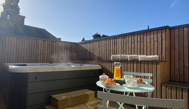 Magnificent apartment/spa, river view, town center, quiet location, garage. Near the sea