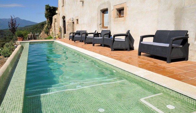 Magnificent castle on a mountain with private pool and scenic nature