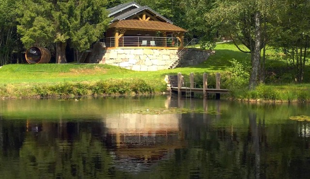 Magnificent chalet on a green island. 2 ponds, private sauna and jacuzzi