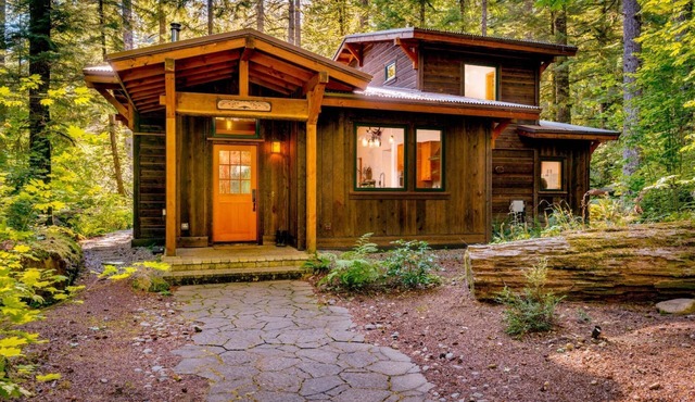 Magnificent Mountain Cabin on 5 Acres Next to Creek, Picturesque Outdoor Space, Hot Tub, Ping Pong