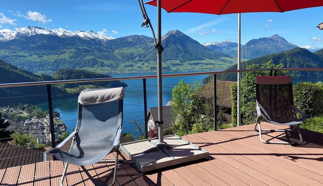 Magnificent mountain & lake views on the Rigi. At the famous mountain railroad