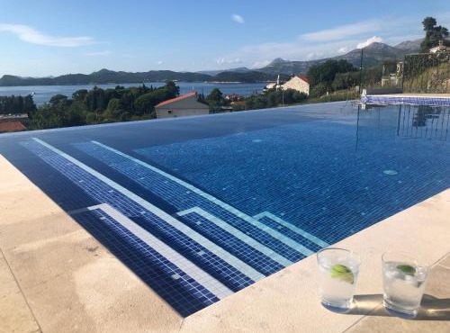 Magnificent new Villa Tofta on Lopud, Croatia. Sea views from the infinity pool