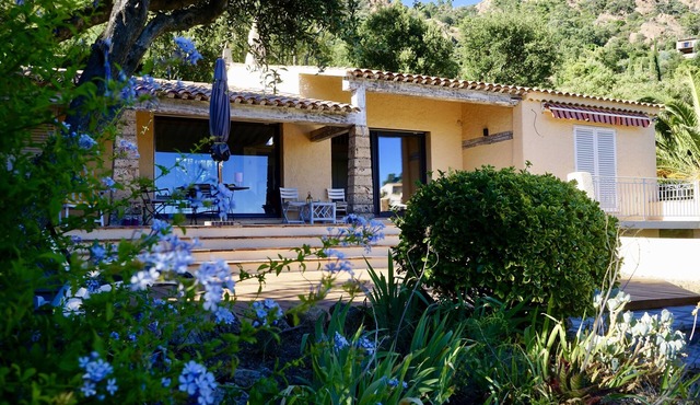 Magnificent sea view villa, quiet, swimming pool, garden, terraces, 450M from the beach