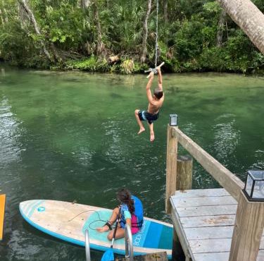 Main River Retreat hot tub, canoe with trolling motor