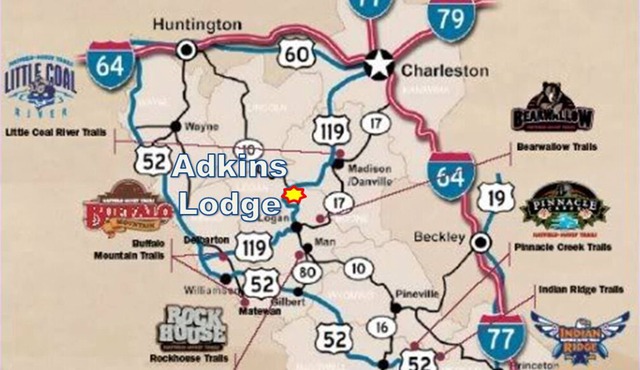 Main Street Location, Great Parking, 1 mile from Hatfield McCoy Trail Connect