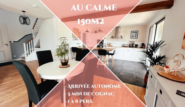 Maison au calme à 5min de Cognac pour 1 à 8 pers
