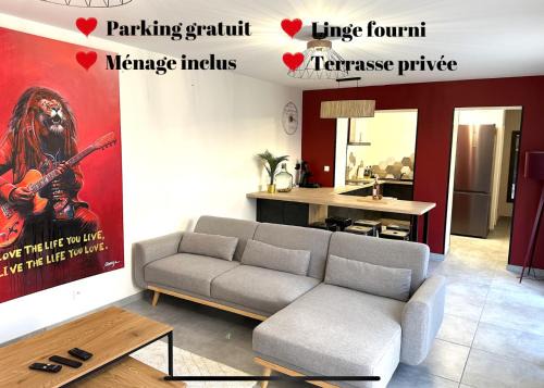 Maison calme avec terrasse garage centre-ville B