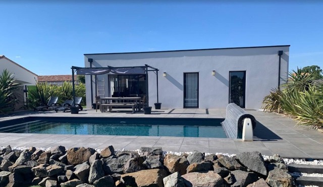 Maison Calme,8 Pers., Piscine Privative Chauffée,2 kms Plage