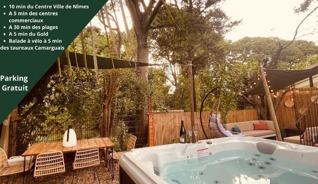 Maison dans les Arbres, SPA, Tennis, Parking