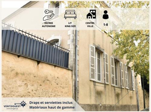 Maison de charme, 8 pers, centre-ville de Château Gontier