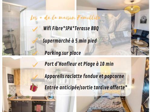 Maison familiale Terrasse Jacuzzi Parking sur place près d'Honfleur