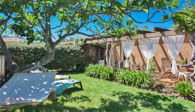 maison kiwi avec piscine chauffée terrasse jardin et bbq à Calvi