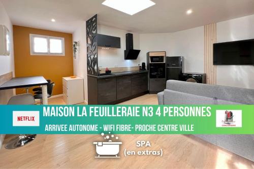 MAISON LA FEUILLERAIE N3-standingmaison-Wifi-proche centre ville-PROPERTY RENTAL NM