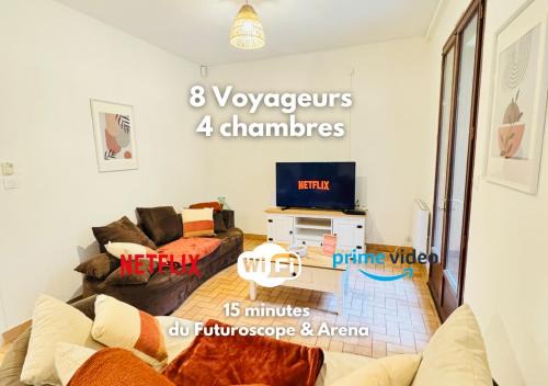 Maison paisible, 15 min du Futuroscope & Arena.