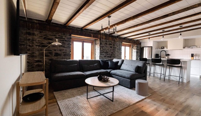 Maison Place Royale Luxury Two-Bedrooms Apartment Old Montreal Full Kitchen Stone Walls Wi-Fi AC