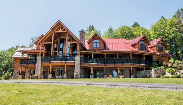 MAJESTIC LAKE FRONT LUXURY ADIRONDACK LODGE FEATURING 8,898 SQ. FT LIVING SPACE