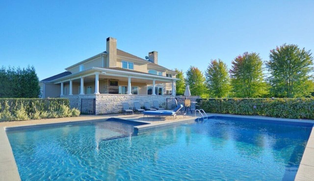Majestic Water Mill estate, secluded, large pool, covered deck with ample.