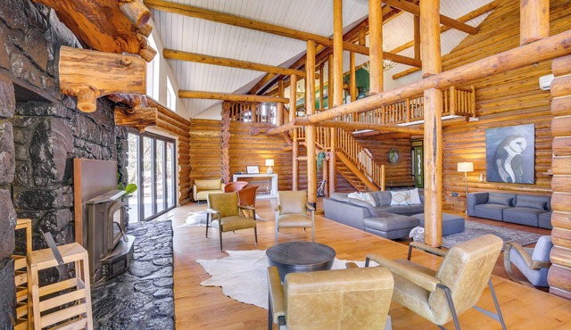 Majestic Yellowstone-Style Log Cabin on 27 acres