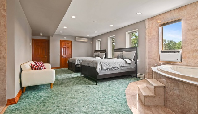 Mansion with pool, hot tub, sauna, and mountain views