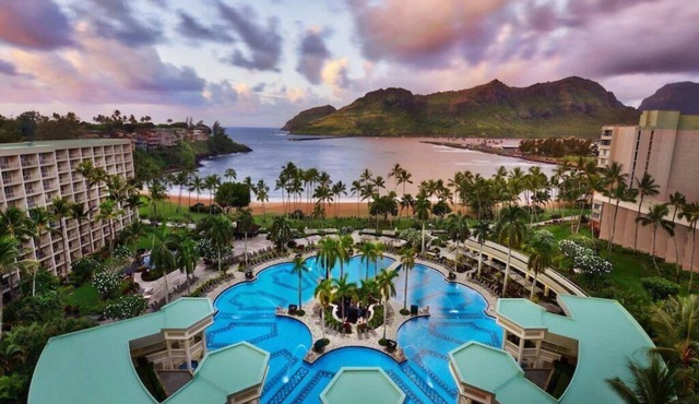 Marriott Kauai Beach Club 1 bed 2 bath Villa, Family Friendly Oceanfront Resort