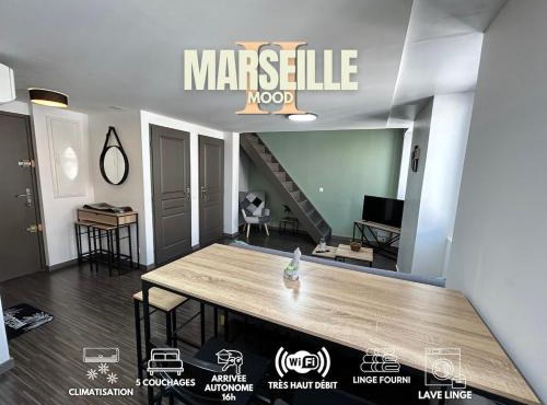 Marseille Mood II - Centre ville - calme - Duplex - 5 couchages - cuisine complète