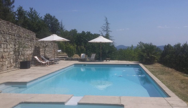 Mas cévenol de caractère- private estate view 80 km 10 ha of woods and meadows