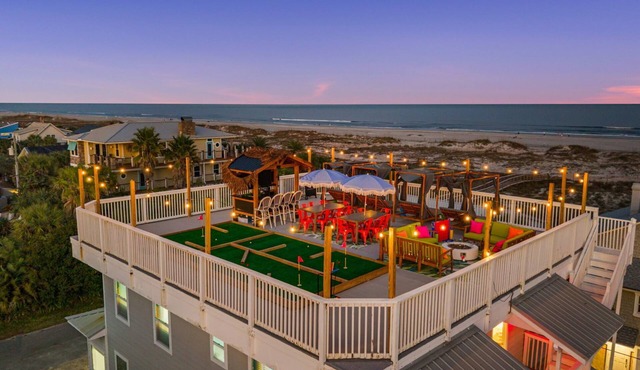 Massive Beach House Theater Pool Roof Lounge