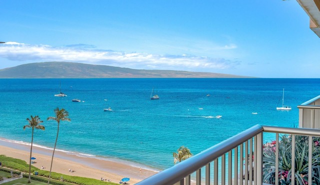 Maui Resort Rentals: The Whaler 1015 - Gorgeously Remodeled 10th Floor Interior Courtyard Studio, Spectacular Ocean and Mountain Views!