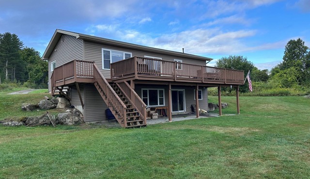 Memphremagog lakefront home, large yard, waterfront, dock, and small beach