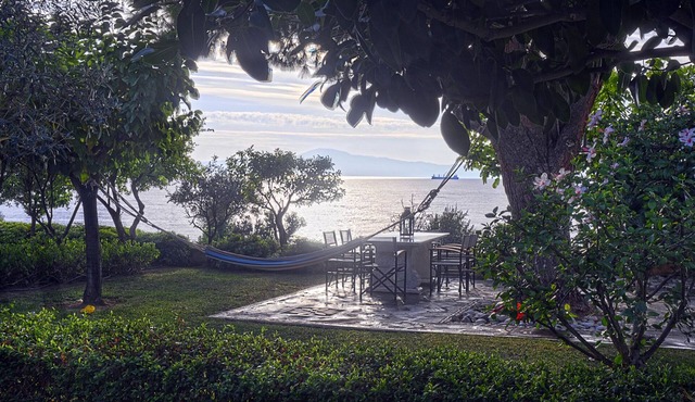 Messinian Blue SeaSide Villa, panoramic ocean view