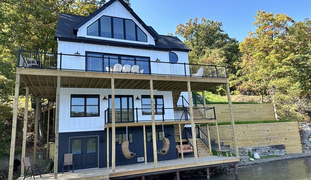 Meticulously designed waterfront, 4 level home, on sought after Keuka Lake!