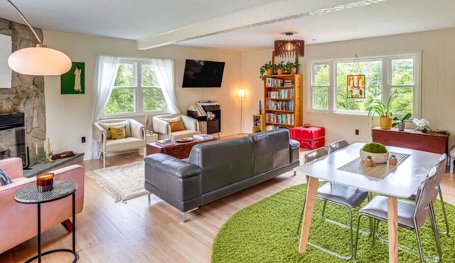 Mid-Century Hudson Retreat House with Sprawling Yard and Fire Pit