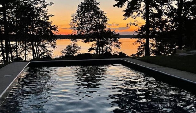 Mid-Century Modern Lake House with Stunning Views, Pool, Fire Pit