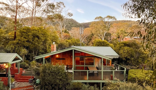 Mid century modern style home with pool and sauna. Pet friendly!