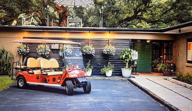 MidtownMidCenturyModern, FREE golfcart. Close to downtown, 3bds, 2baths. Office