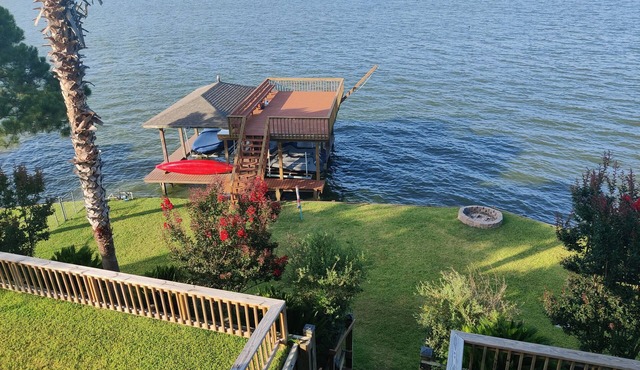 Million Dollar Open-Water View on Lakefront with 2-Story Dock