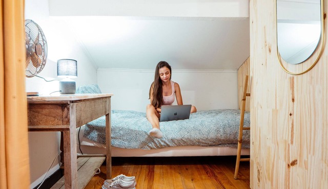 Mini hut room in 3-person dormitory (Le Cocon)