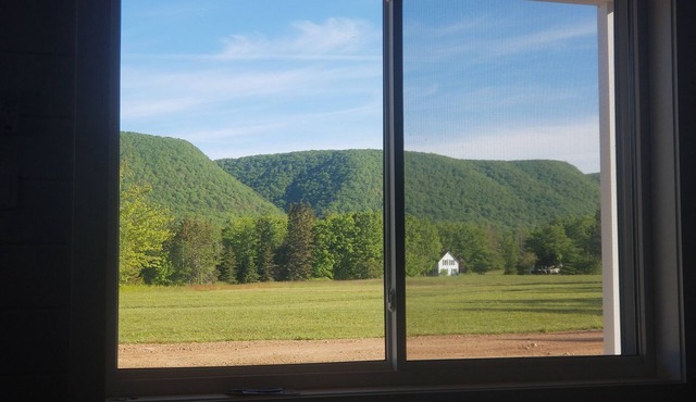 Misty mountain views, near Cabot Trail, Margaree river access