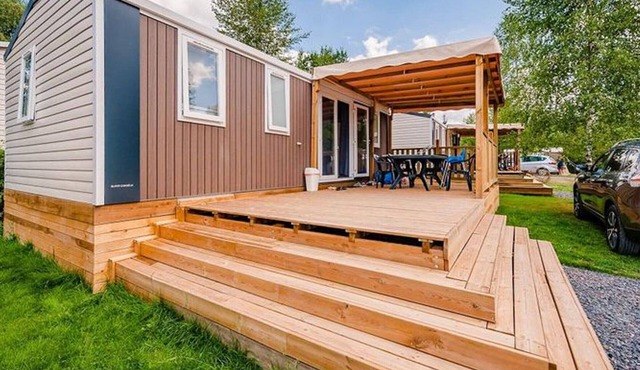 Mobile home with terrace at camping, Granges-Aumontzey