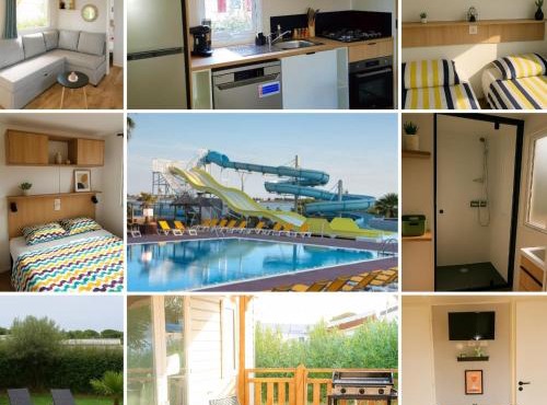 Mobil-home 6 pers neuf, Clim, terrasse & piscines