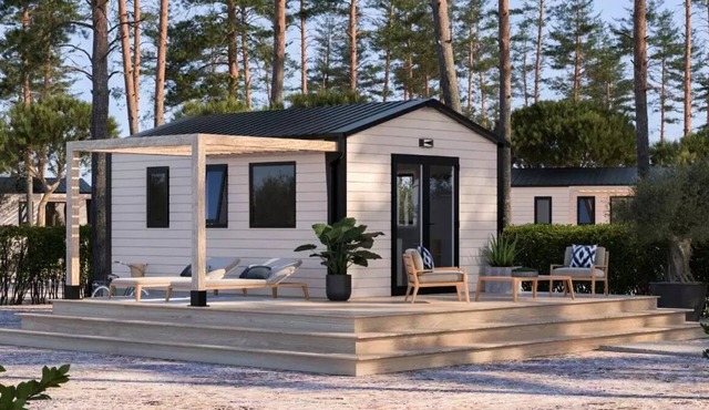 Mobil-home PREMIUM 2p (20m²), 1 bedroom, air conditioning, TV, Terrace, queen size bed 2 persons