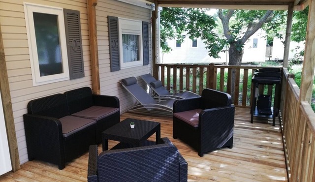 Mobil Home tt confort 6 pers plage 400 m, à Mimizan Plage, ds complexe aquatique