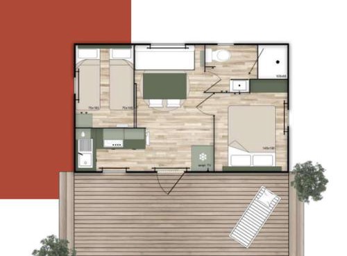 Mobile-home, animaux acceptés - 4 pers. - API-1-52-2523