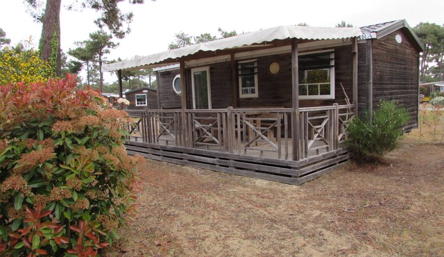 Mobile home in a 5-star campsite by the ocean in a nature area