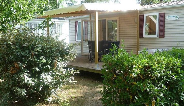 Mobile Home with Terrace in Bayas for 6 Guests