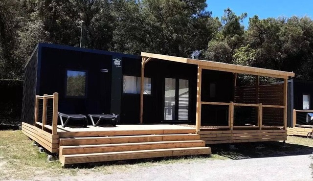 Mobilheim 35m2 Premium + (3ch-6/7pers) + Terrace + LV + TV + Klettern 7 Personen
