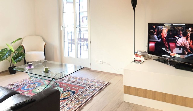 Modern Apartment with balcony -3 Minutes Walk to Lake & Train Station